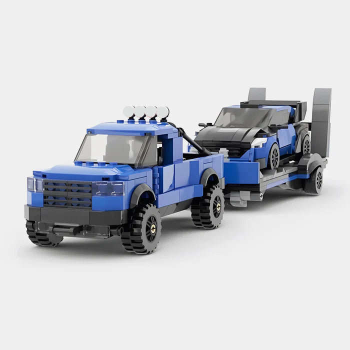 Ford F-150 Raptor with Trailer and Ford Focus