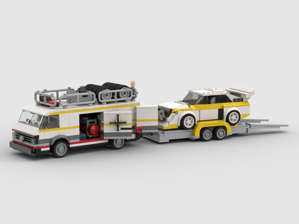 Audi Quattro S1 and Service Van with Trailer
