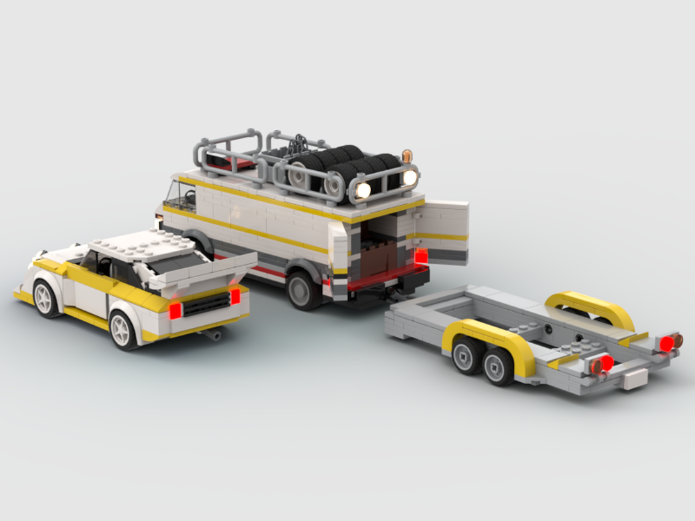 Audi Quattro S1 and Service Van with Trailer